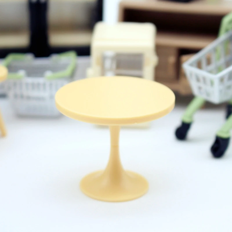 Poppenhuis Diy Mini Ronde Tafel Microscène Model Slaapkamer Familie Speelgoed Pop Meisje Cadeau Poppenhuis Miniatuur Meubelaccessoires