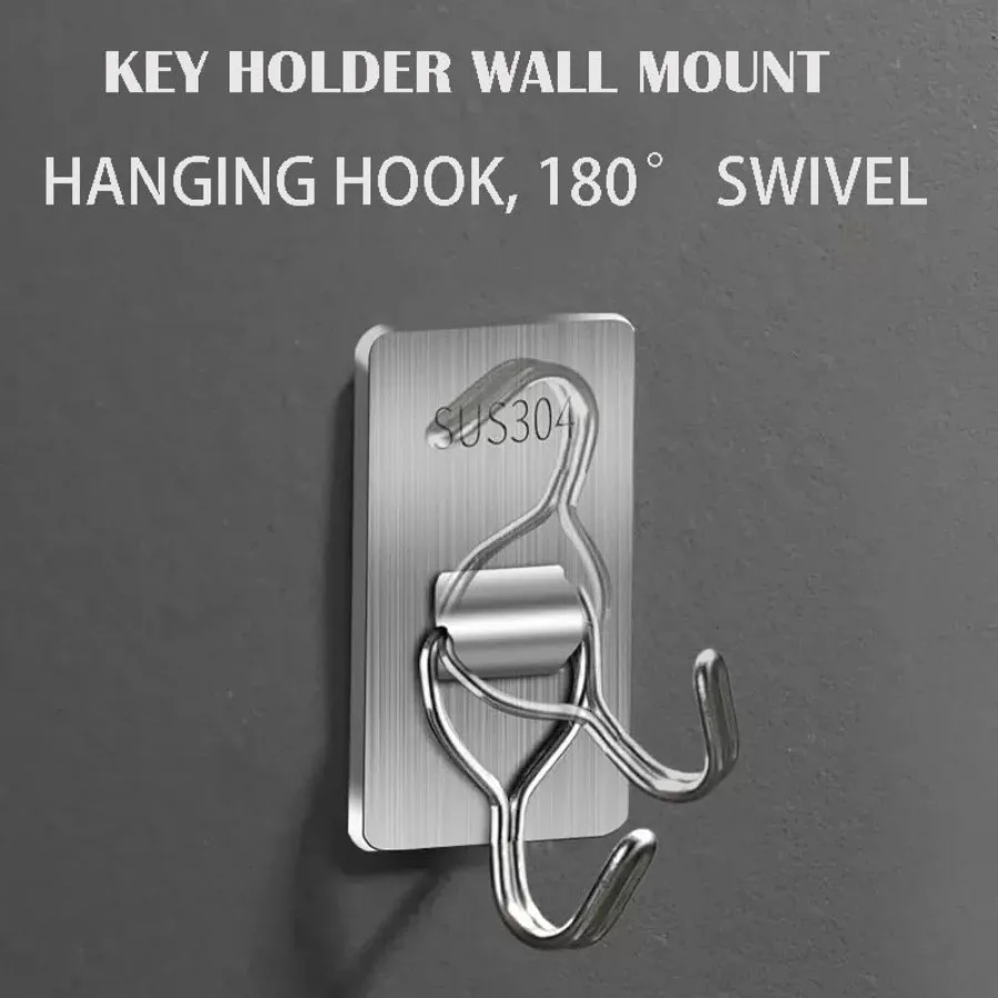 خطاف لاصق للتعليق 8 خطاف منشفة من الفولاذ المقاوم للصدأ خطافات جدارية مقاومة للماء لاصقة للحمام والمطبخ والمكتب 6 عبوات 180 متر
