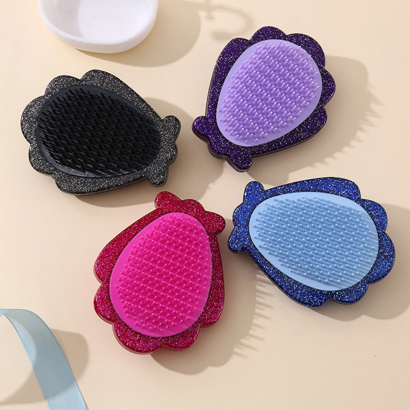 Shiny Seashell Shampoo Comb Cute Mini Massage Comb Protect Hair Brush for Home and Salon Hair Styling Use