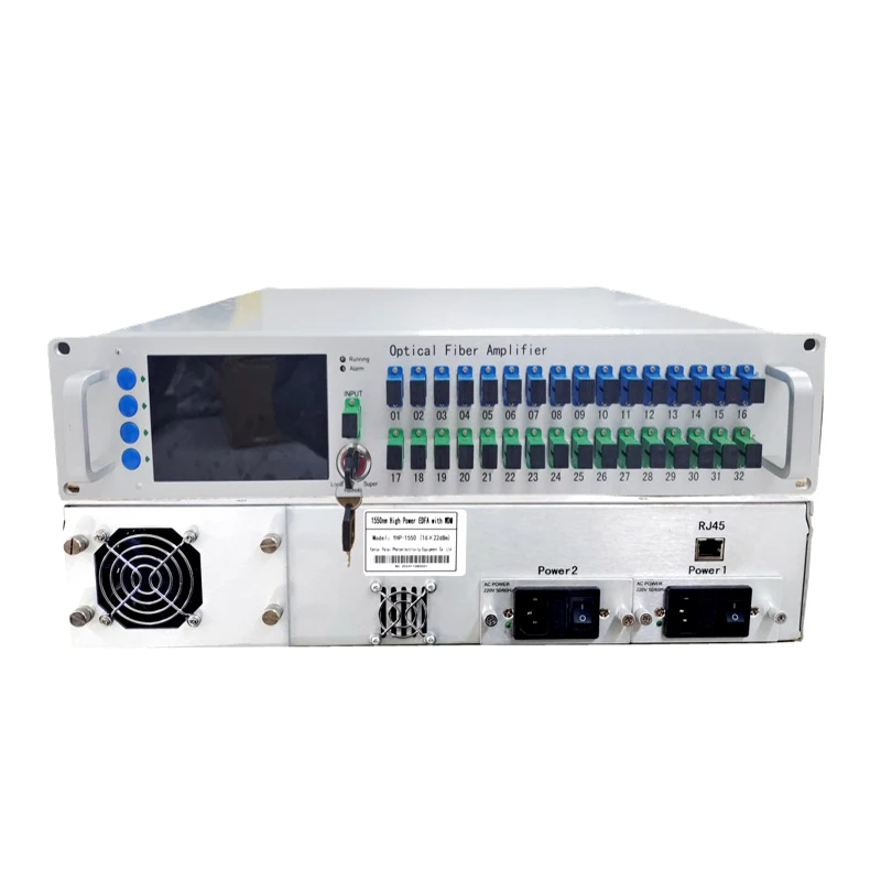 

New Design High Power EDFA 1550nm WDM Optical Amplifier 16 Port 21dBm With Touch Screen ＆ Key Web Management Factory Wholesale