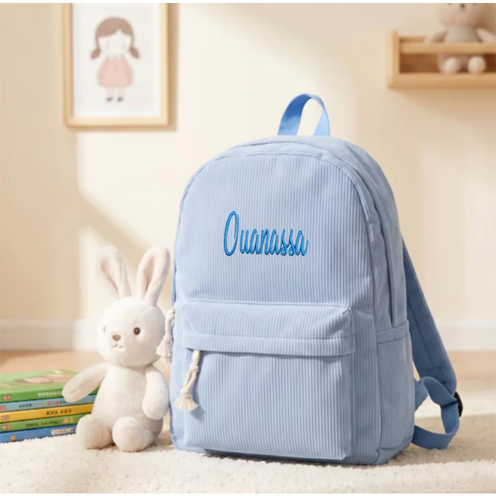 Personalized Corduroy Toddler Backpack, Custom Name Mini Kindergarten School Bag, Toddler Book Bag, Back to School Gift