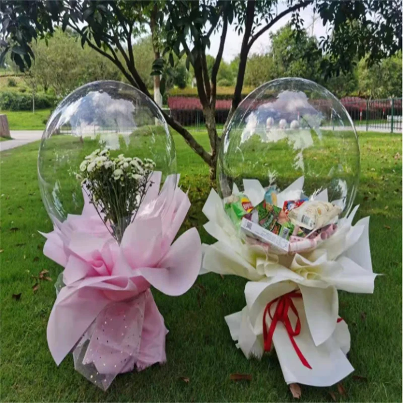 5pcs 30inch  Transparent Bobo Ballons Christmas Wedding Birthday Party Bubble Balloon Decorations Clear Globes Helium Baloons