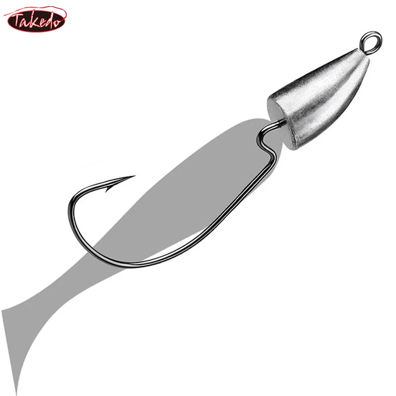 TAKEDO 5G 7G 10G 14G Bullet Crank Hook Set Hight Carbon Steel Carp Fishhook Soft Worm Fishing Hooks For Bass Carp Trout