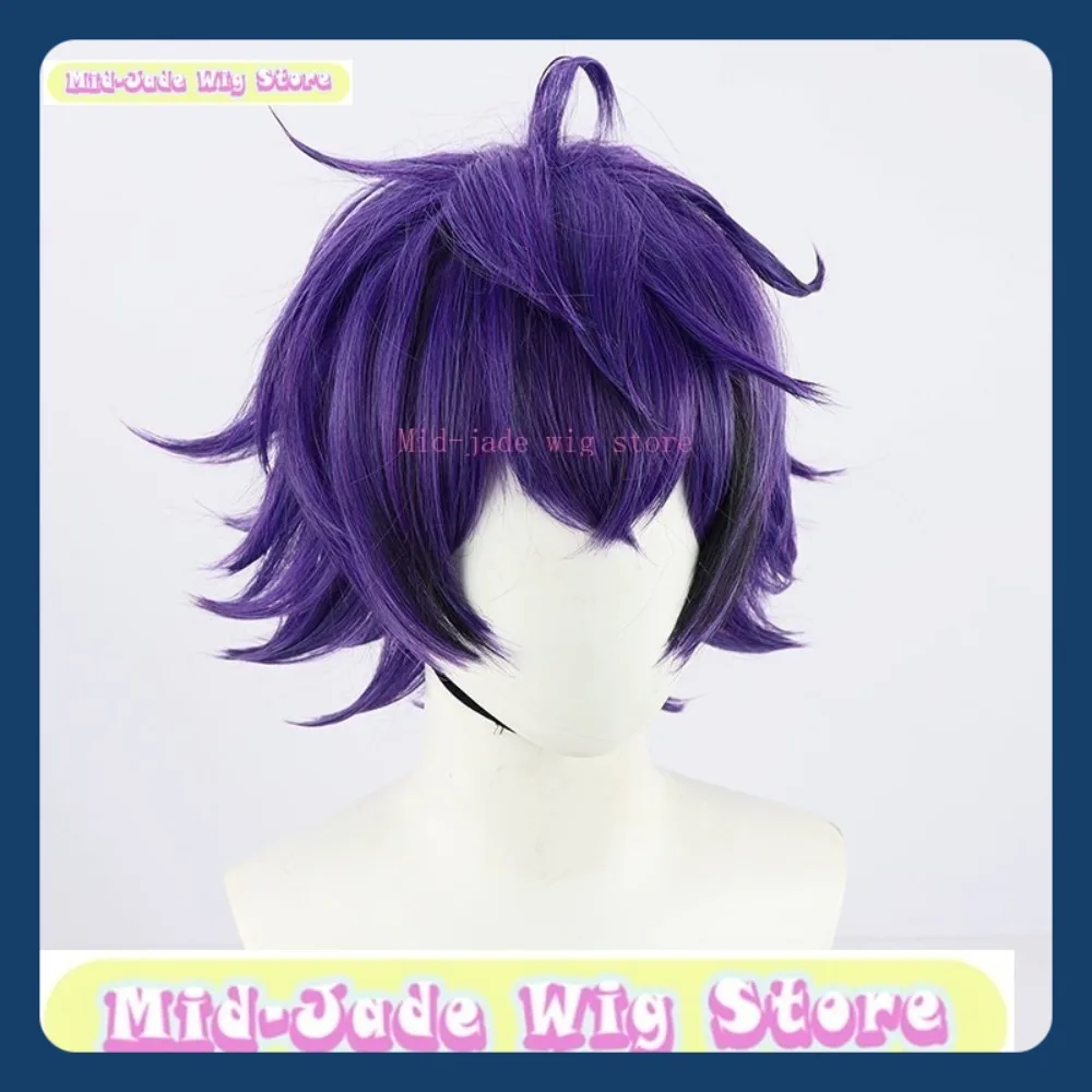 Parrucca Mid-jade StoreSeta Itsuya Parrucca Cosplay Gioco Anime Cosplay Viola Design rovesciato Puntelli per costumi da festa di Halloween