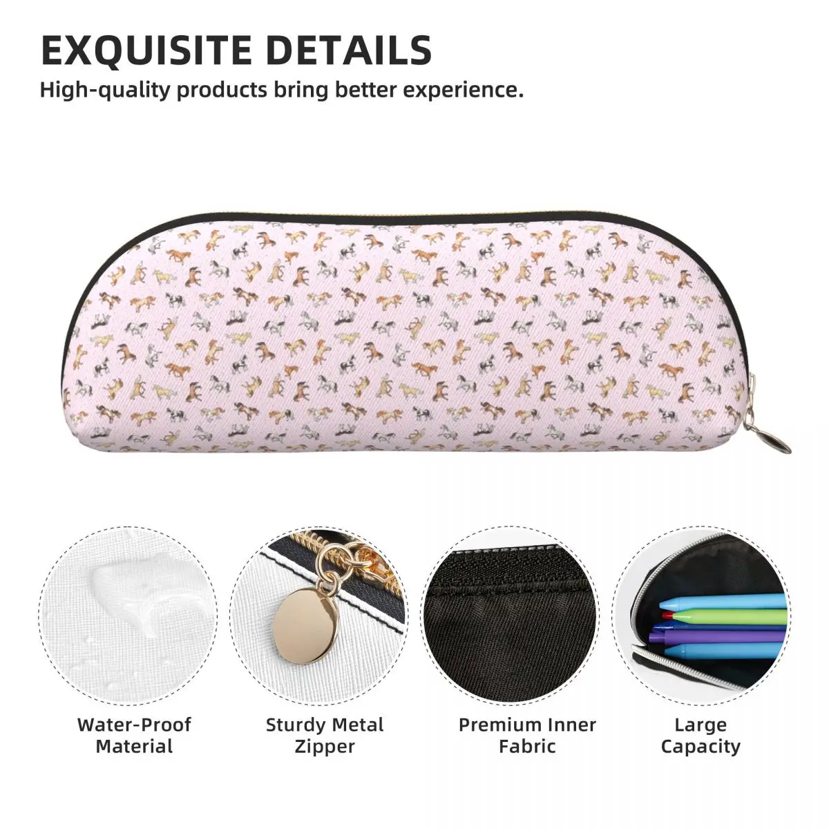 벚꽃 연필 케이스에 얼룩진 말 흩어진 연필 주머니 보관 문구 용품 펜 상자 Studen 용 연필 가방