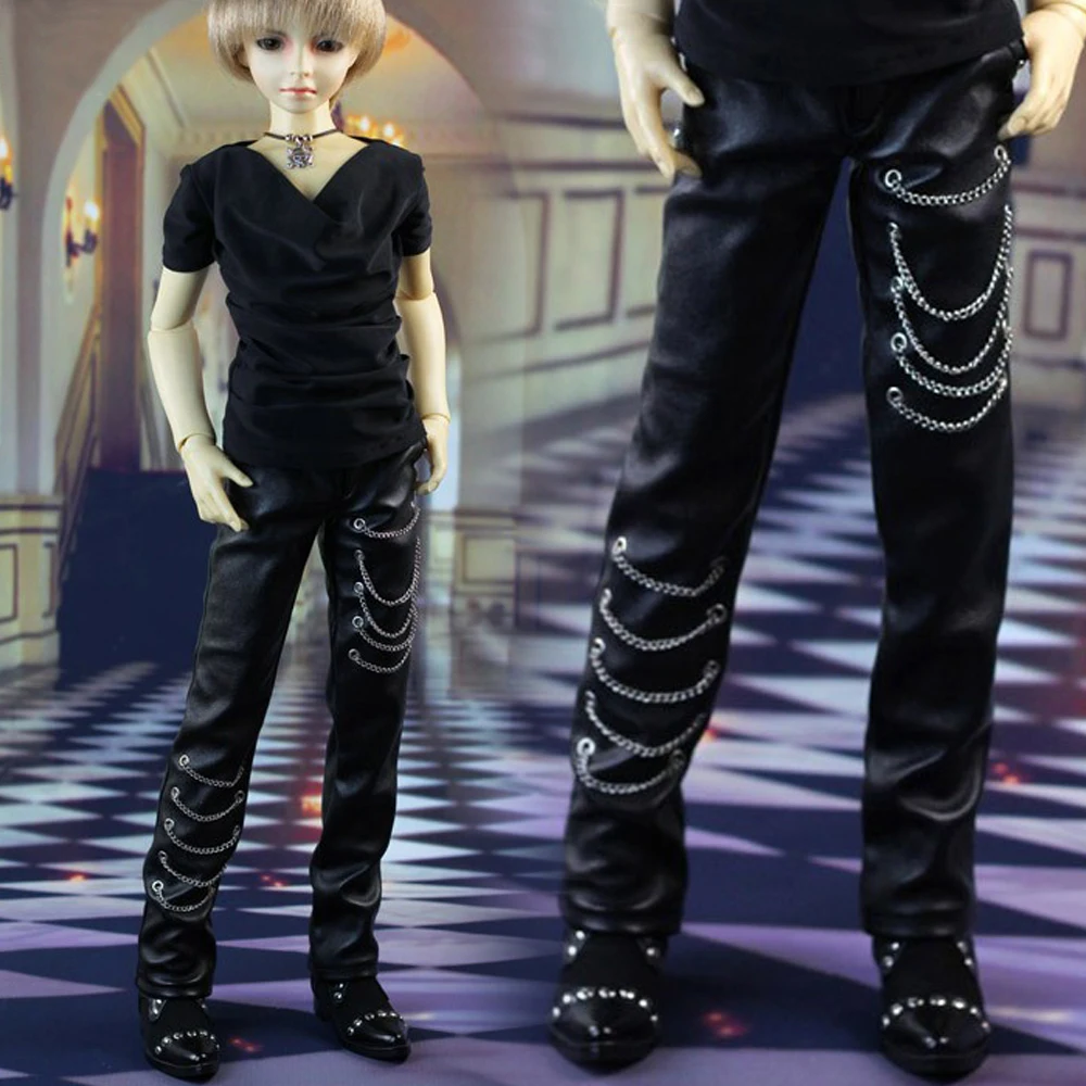 

D03-N432 children handmade toy 1/3 1/4 uncle doll BJD/SD doll's clothes short skinny zippered pants 1pcs