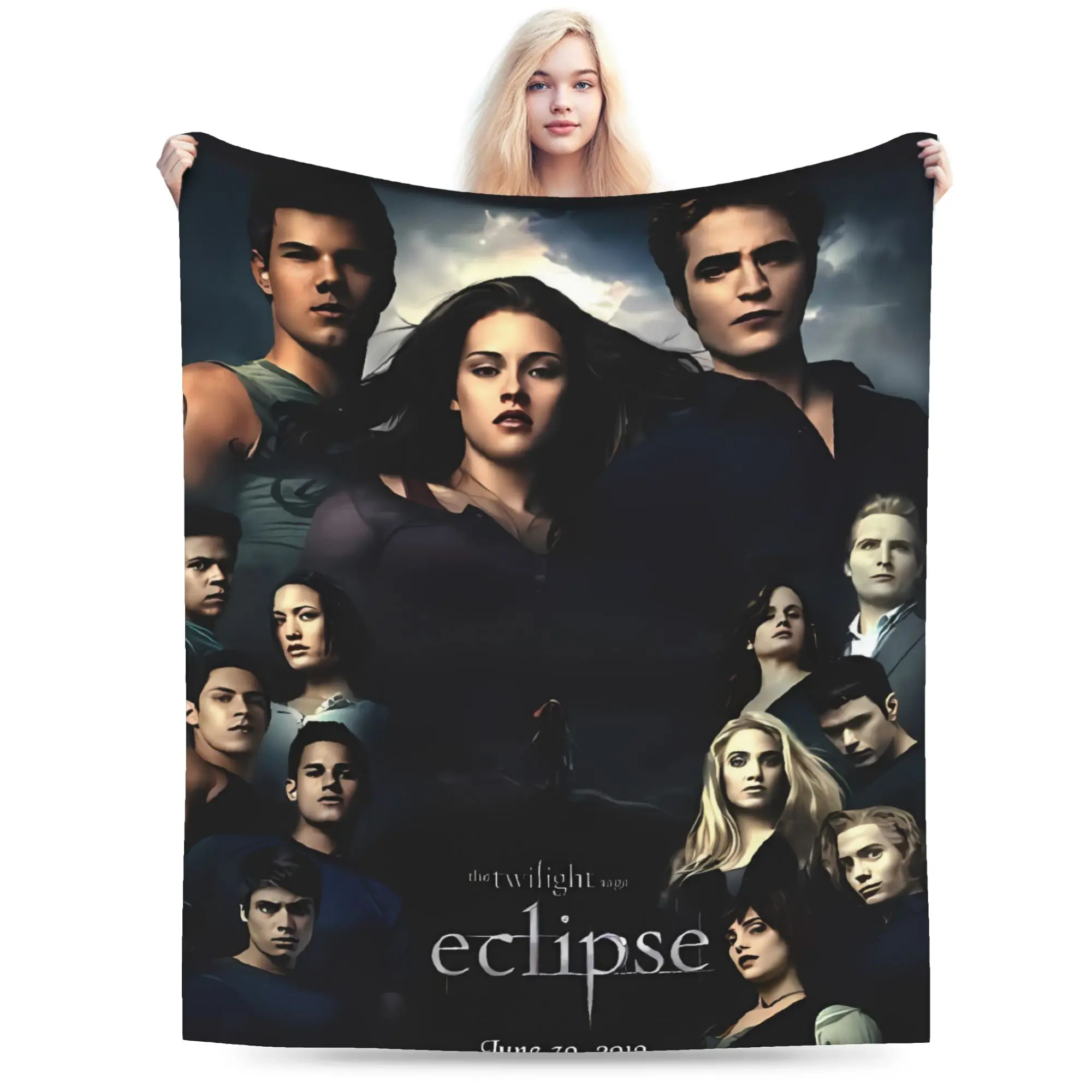 3D The Twilight Saga Edward Bella Super Soft Blanket Decorative Plush Throw Blanket Couch Chair Flannel Bedspread Sofa Bed Cover