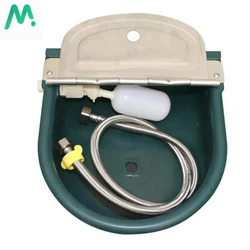 Stainless Lid Dark Green Color Cow Cattle Automatic Water Bowl for Cow Horse Sheep Drinking Water Bowl with Large Float-ball