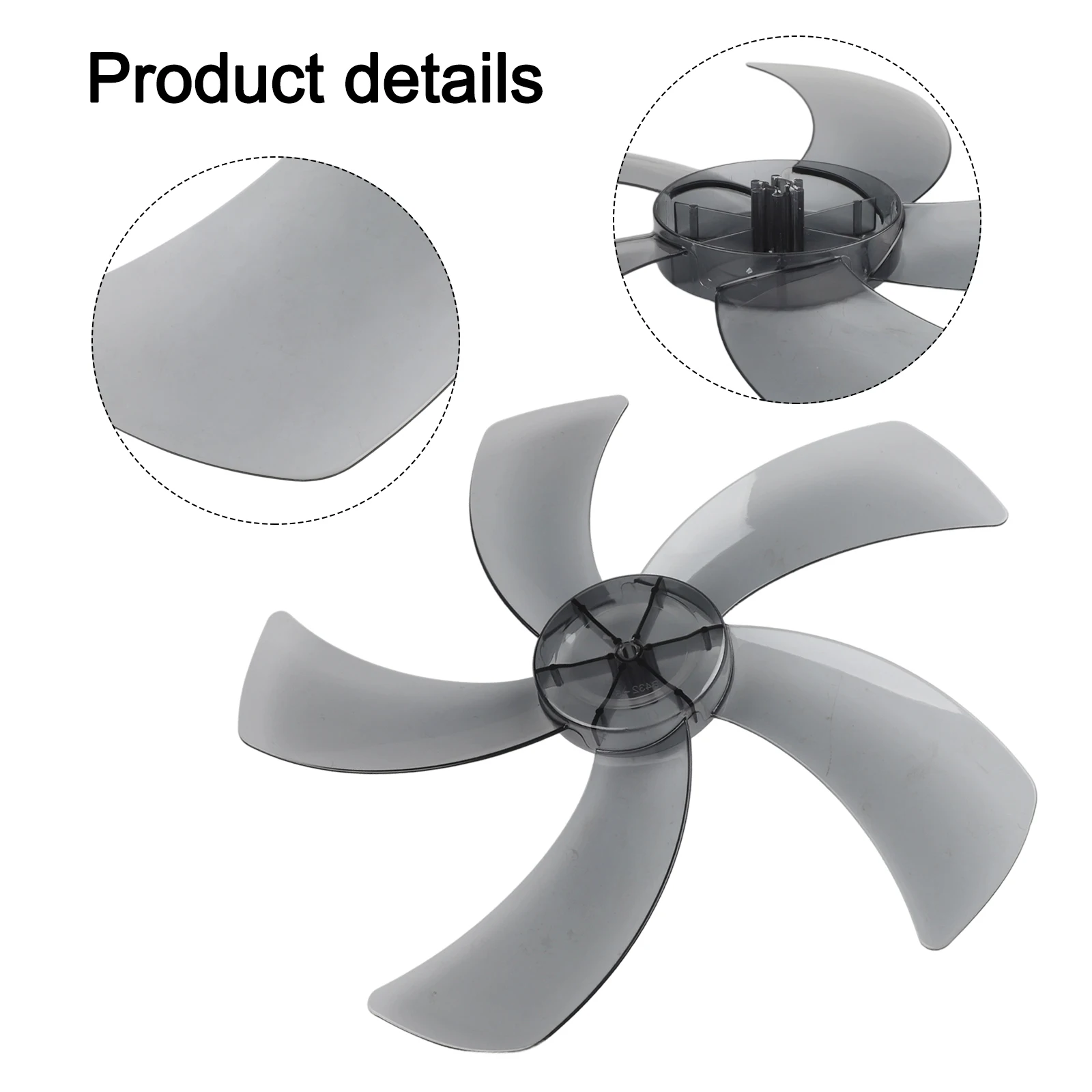 Replacement 18 Inch Plastic Fan Blade with Nut Cover for Pedestal and Desk Fans Featuring Five Leaves for Improved Airflow