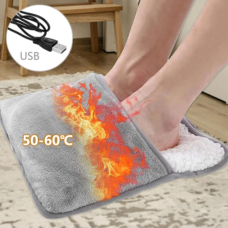 

Portable USB Charging Electric Foot Heating Pad Feet Warmer Heater Home Office Foot Warming Mat Washable Soft Keep Warm Tools