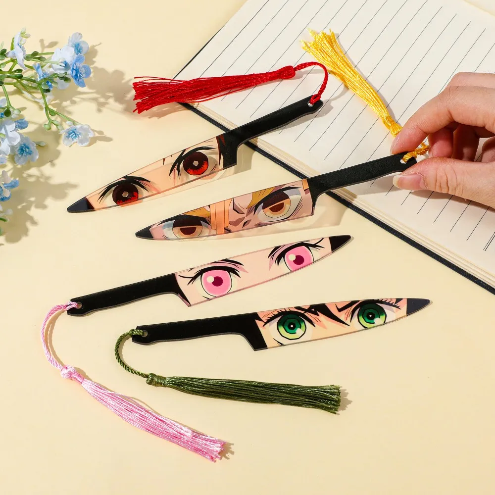 Закладки-в-стиле-аниме-с-дизайном-глаза-персонажа-нож-в-форме-с-красочными-кисточками-идеально-подходят-для-любителей-аниме