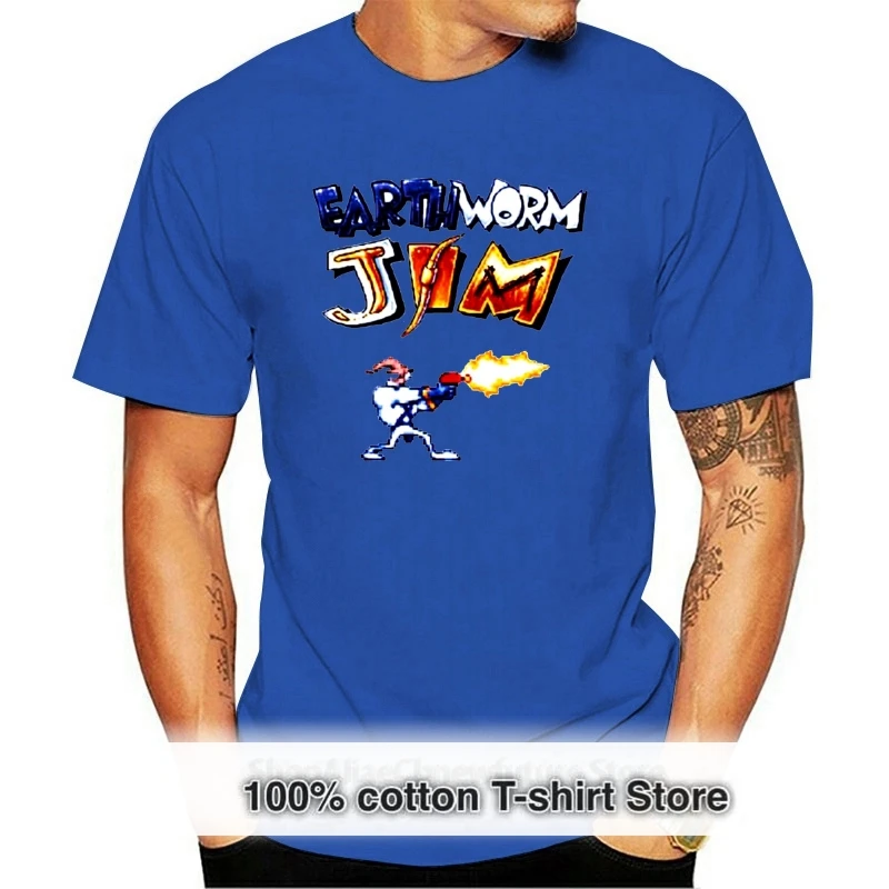 Earthworm Jim Retro Video Game T Shirt