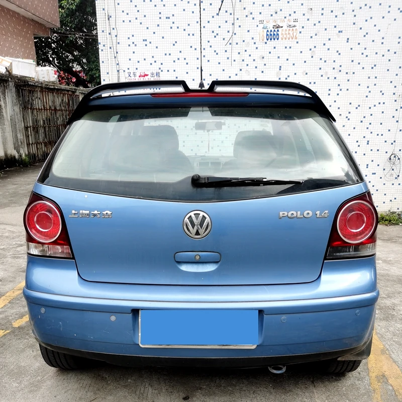 For Volkswagen Polo Roof Spoiler 2005 2006 2007 2008 2009 ABS Black Material Primer Color Rear Trunk Wing Car Accessories