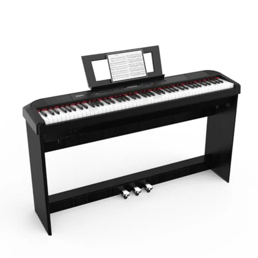 

88-Key Digital Piano for home practice and live performance, black ABS plastic with weighted hammer action, portable full-size