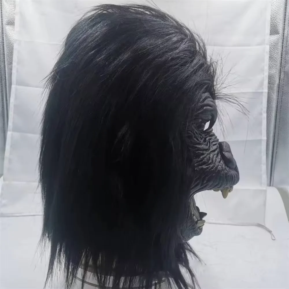 Animal Mask Horror Chimpanzee Halloween Costume Party Headwear Props Cosplay Chimpanzee Mask Monkey Mask Realistic Latex Dress