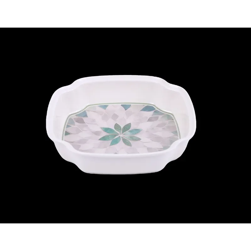 Resin Salad Plates Elegant Mosaic Floral Design Party Supplies Wholesale Serving Dishes for Family Fruit and Salad