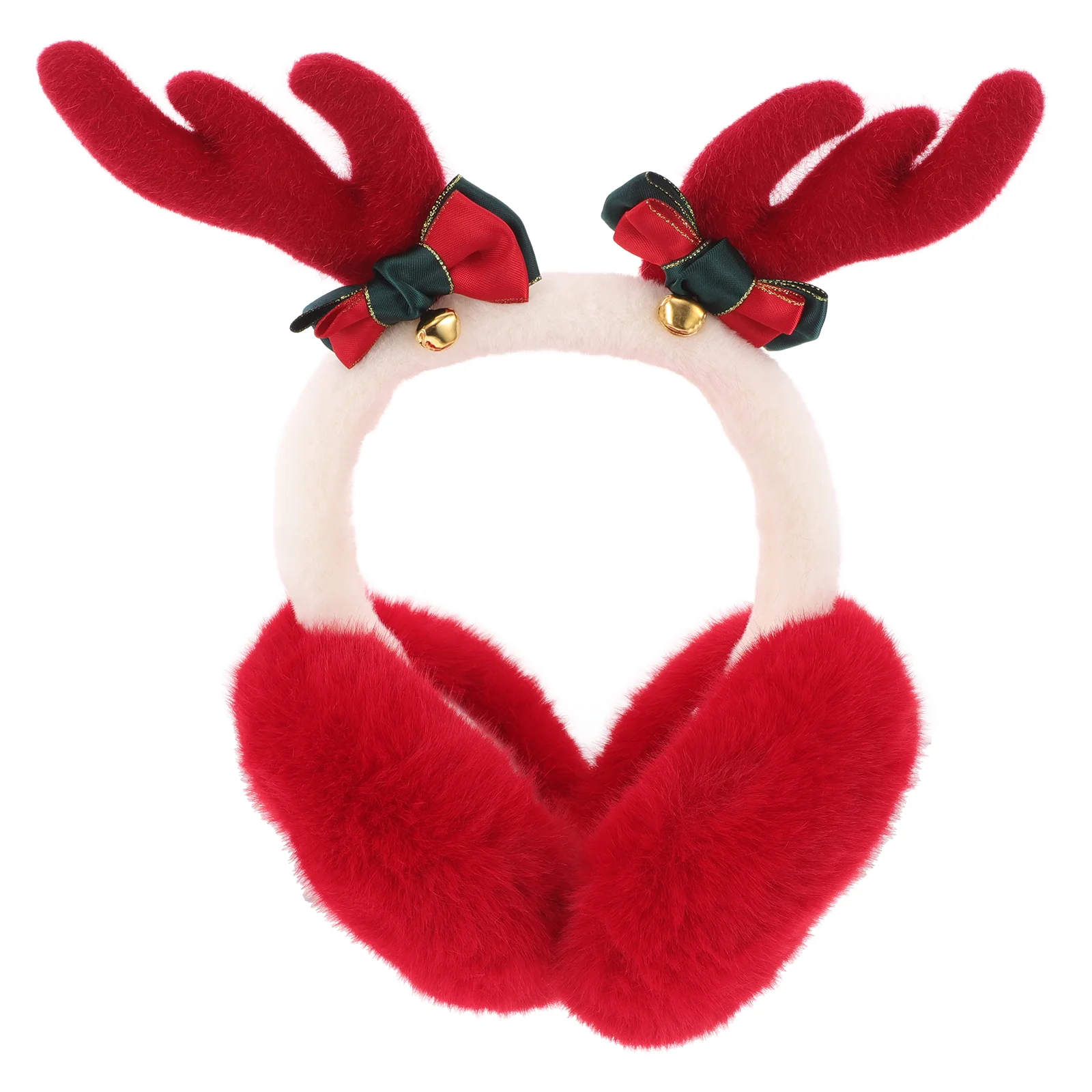 Diadema calentadora peluda y esponjosa de invierno con astas de Navidad para mujer, fundas peludas de imitación, felpa para niño y niño, color blanco