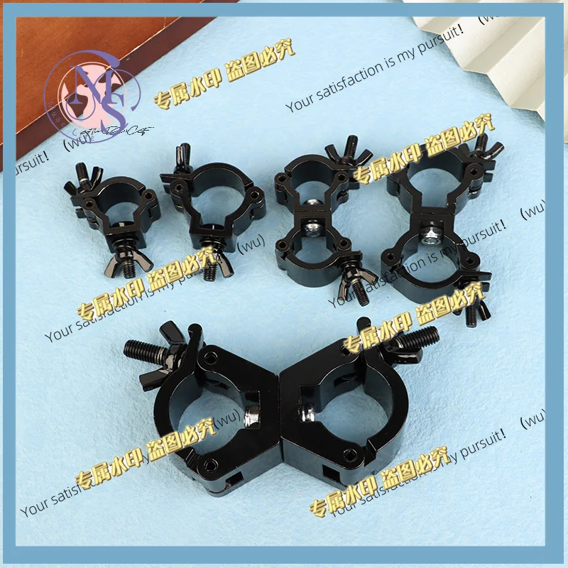 Aluminum Swivel Truss Clamp Scaffolding Hook Single Double-Ring Buckle Coupler Tube 18-52mm Max 100kg Load for Stage Lights