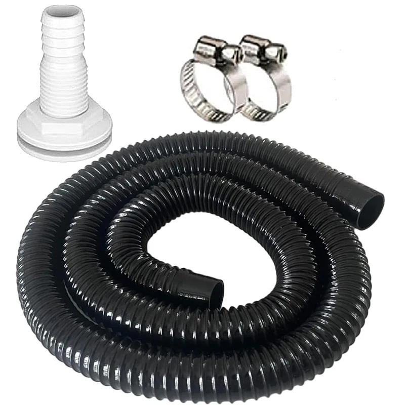 

1 Set RVs Parts Bilge Pump Hose 1-1/8 Inch 150cm Kink-Free Flexible PVC Hose Includes 2 Hose Clamps And Thru-Hull Fittings
