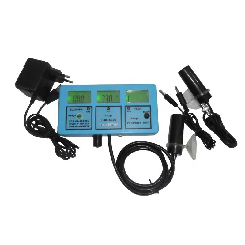 Hydroponics 5 in 1 High Accurate Liquid and Water Quality EC Tester Ppm Meter pH Meter