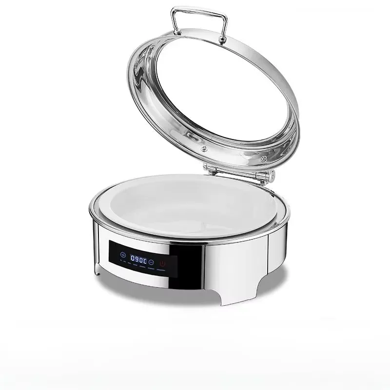 Hotel Supplies Deluxe 6 Liters Stainless Steel Hot Pot Buffet Set Food Warmer 220V 400W 1 Year Warranty Wholesale Gold Hot