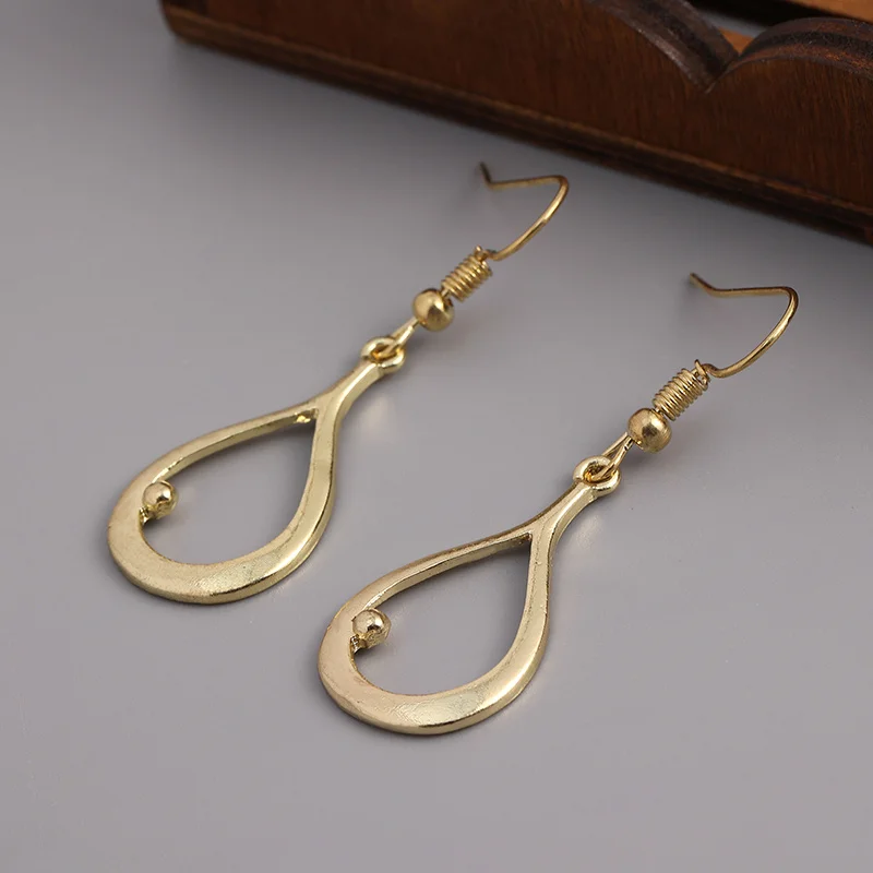 Boho Chic Teardrop Earrings Bohemian Antique Matte Gold Plated Ethnic Earring Jewelry