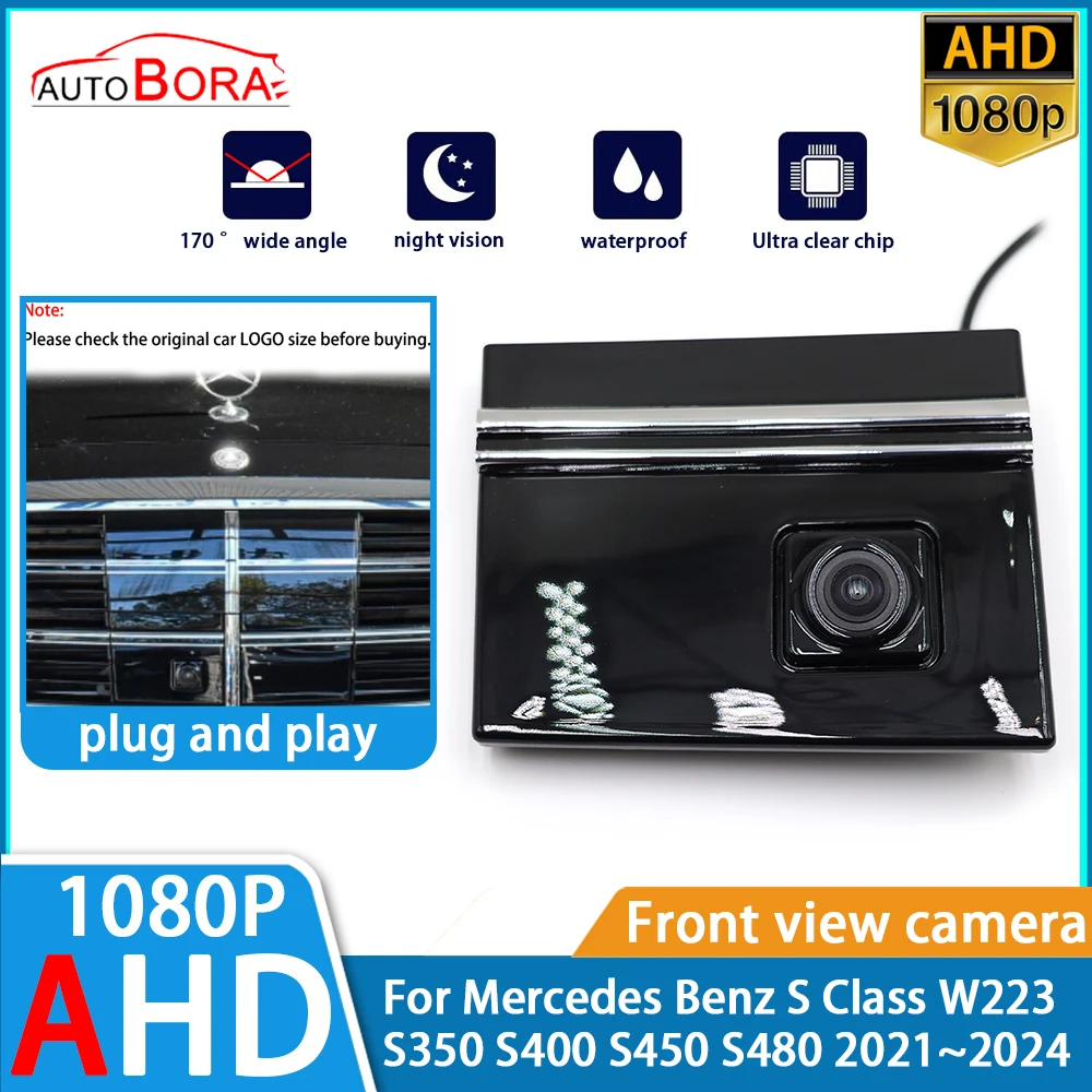 

AutoBora Ultra Clear Night Vision LOGO Parking Front View Camera For Mercedes Benz S Class W223 S350 S400 S450 S480 2021~2024