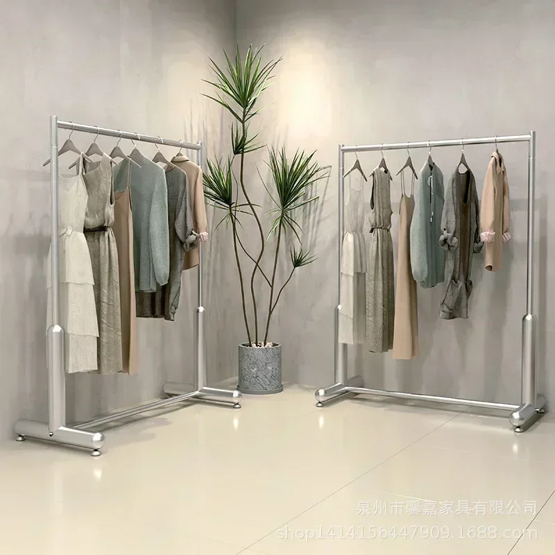 New Bold clothing store display rack Women's clothing display rack Stainless steel floor hanger Nakajima display rack