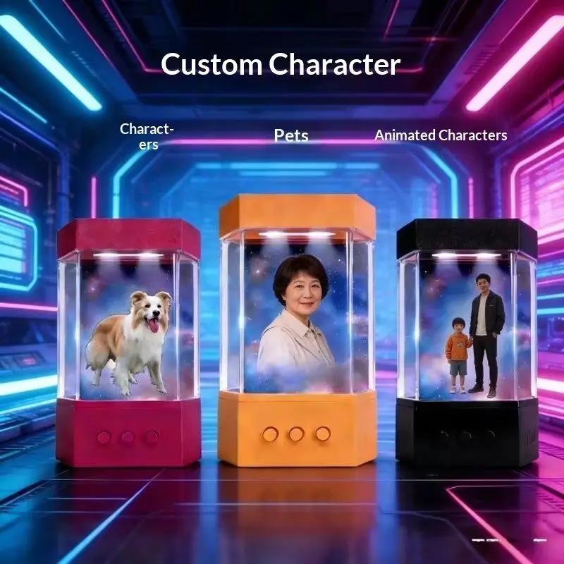 AI Desktop Smart Holographic 3d Projection Cabin Interactive Chat Desktop Ornament Decor Emotional Chat Companion Exquisite Gift