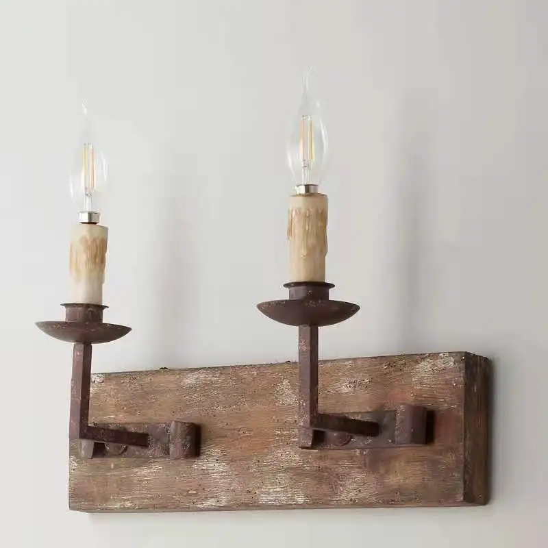 Creative American country retro old wall lamp bedroom corridor living room dining room bed and breakfast personalized wall lamp