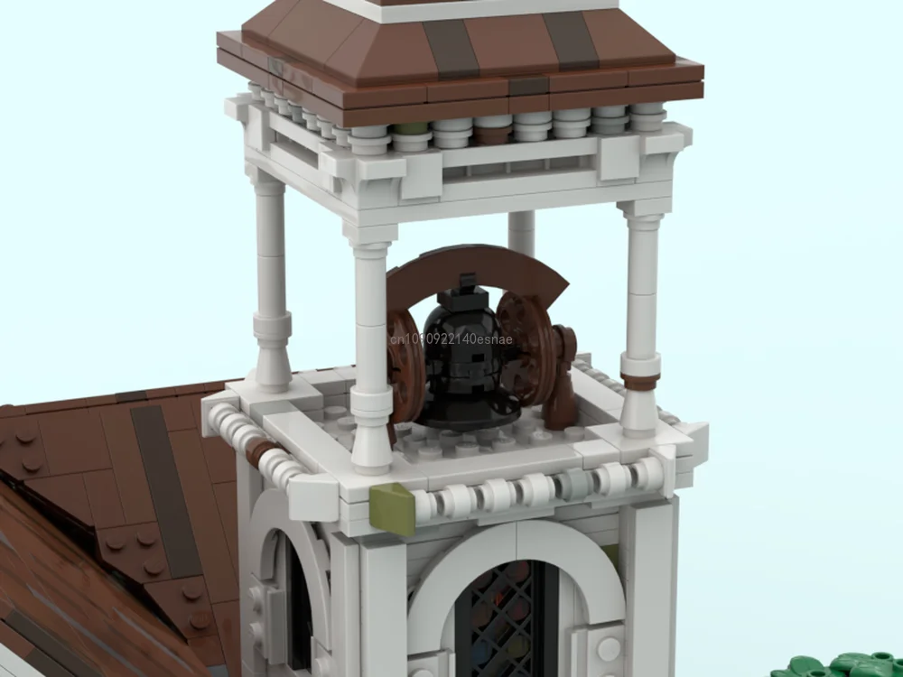 4780 Uds. Bloques de construcción Moc, modelo Medieval de iglesia occidental, arquitectura Vintage, bloques de construcción de ladrillos, Juguetes DIY para niños, regalo