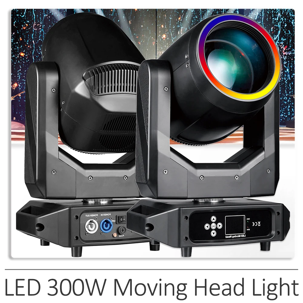 LED 300W moving head light and ring light strip RDM color and mist suitable for wedding concert DJ disco stage Christmas DMX