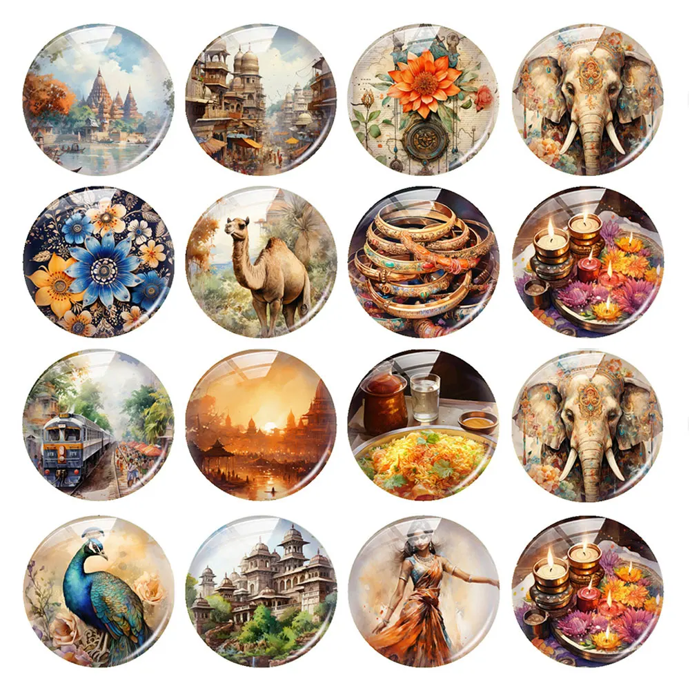 

Handmade Camel Peacock Elephant Photo Glass Cabochon Flatback Demo Flat Back Cameo For Diy Jewelry Making Supplies Accessories
