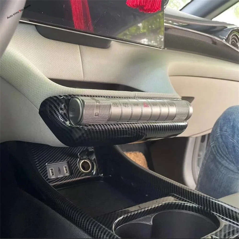 

ABS Carbon Fiber Car Door Loudspeaker Dashboard Display Screen Center Console Panel Cover Trim Fit For BYD ATTO 1 2022 - 2024