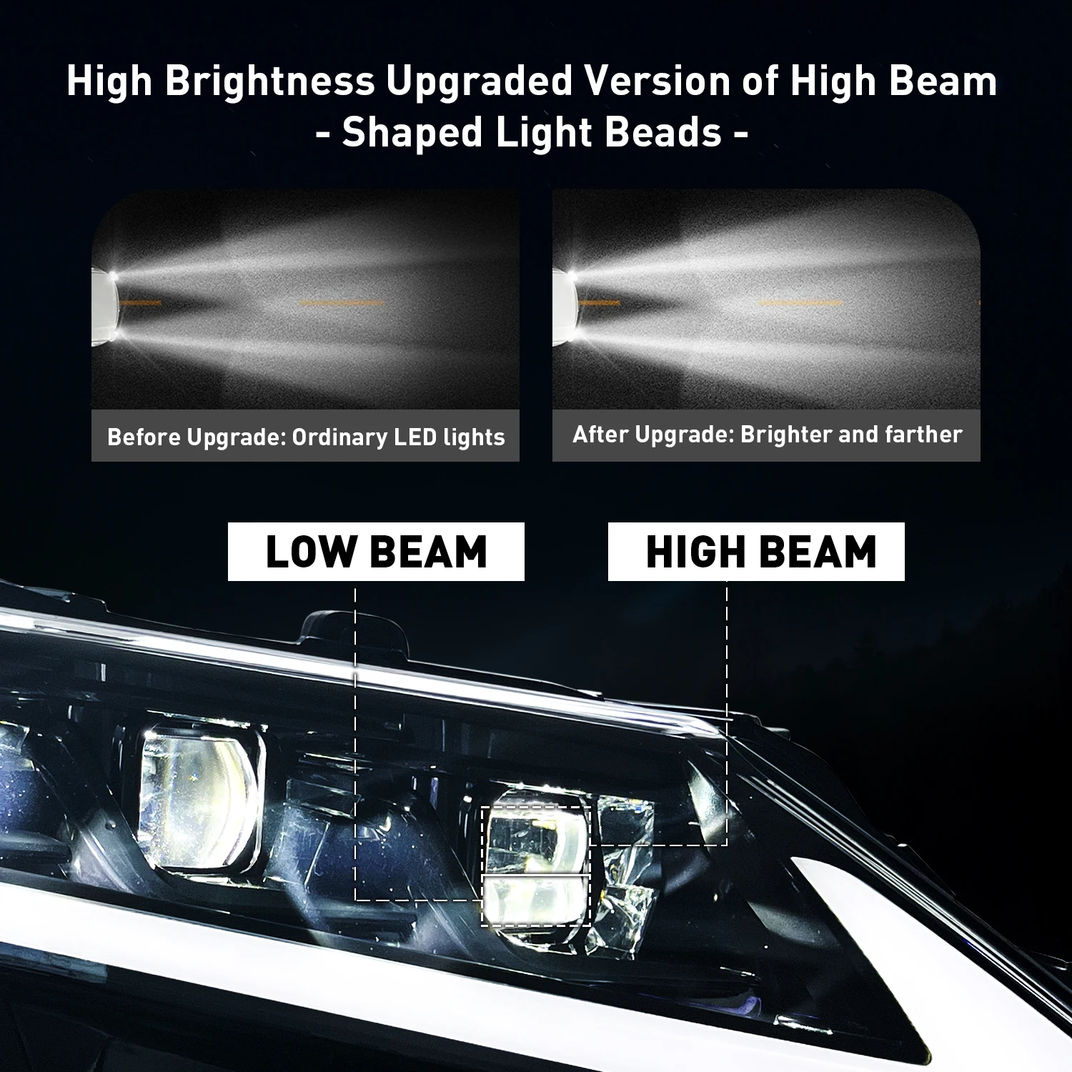 زوج العارض عدسة DRL RGB تشغيل ضوء LED مجموعة مصابيح أمامية لتويوتا كامري 2018 2019 2020 2021 2022 2023