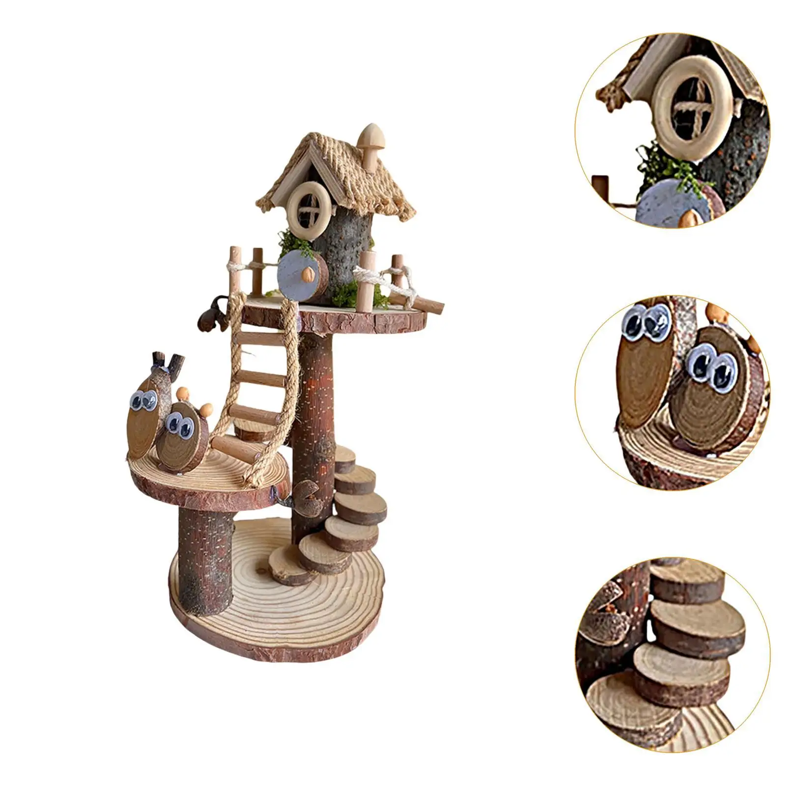 子供用ウッドクラフトキット ミニチュアガーデン装飾 小さな木造住宅クラフト