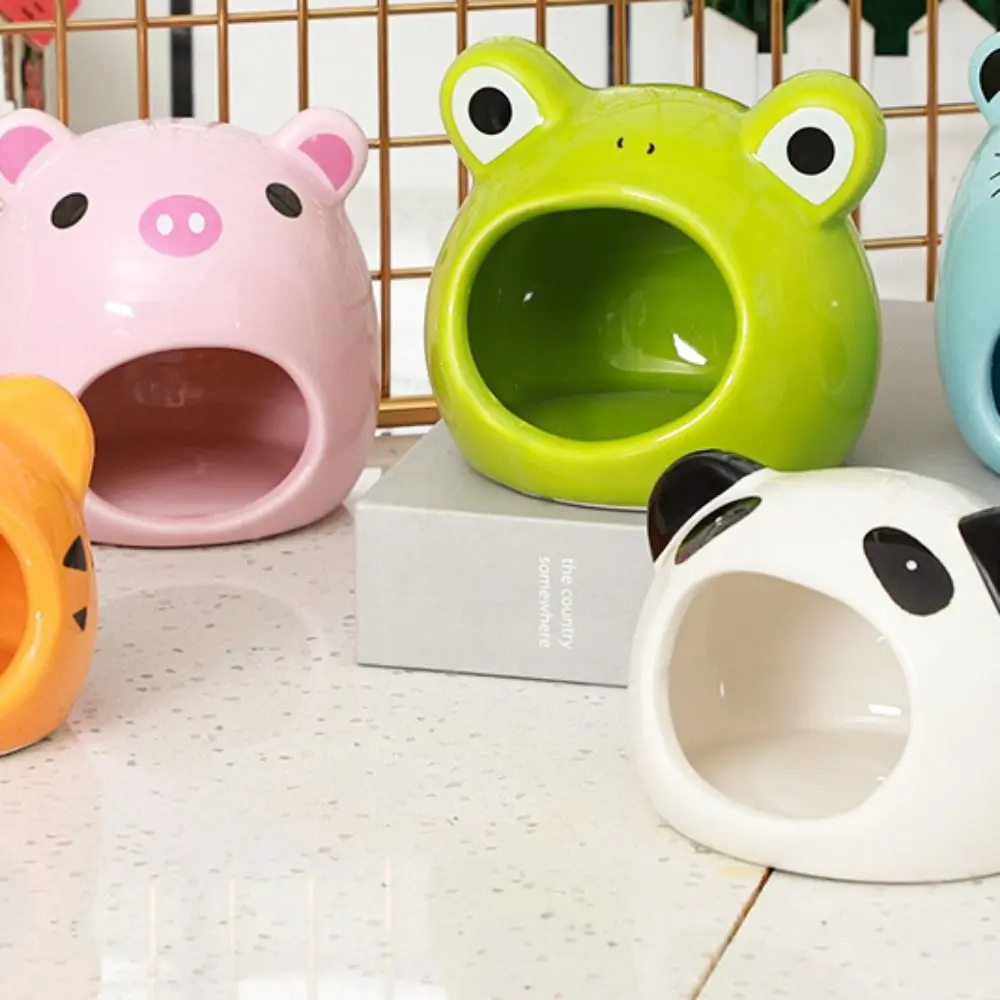

Pet Supplies Ceramic Hamster Nest Cooling Animal Shaped Pet Small House Cute Creative Hamster Bed Four Season