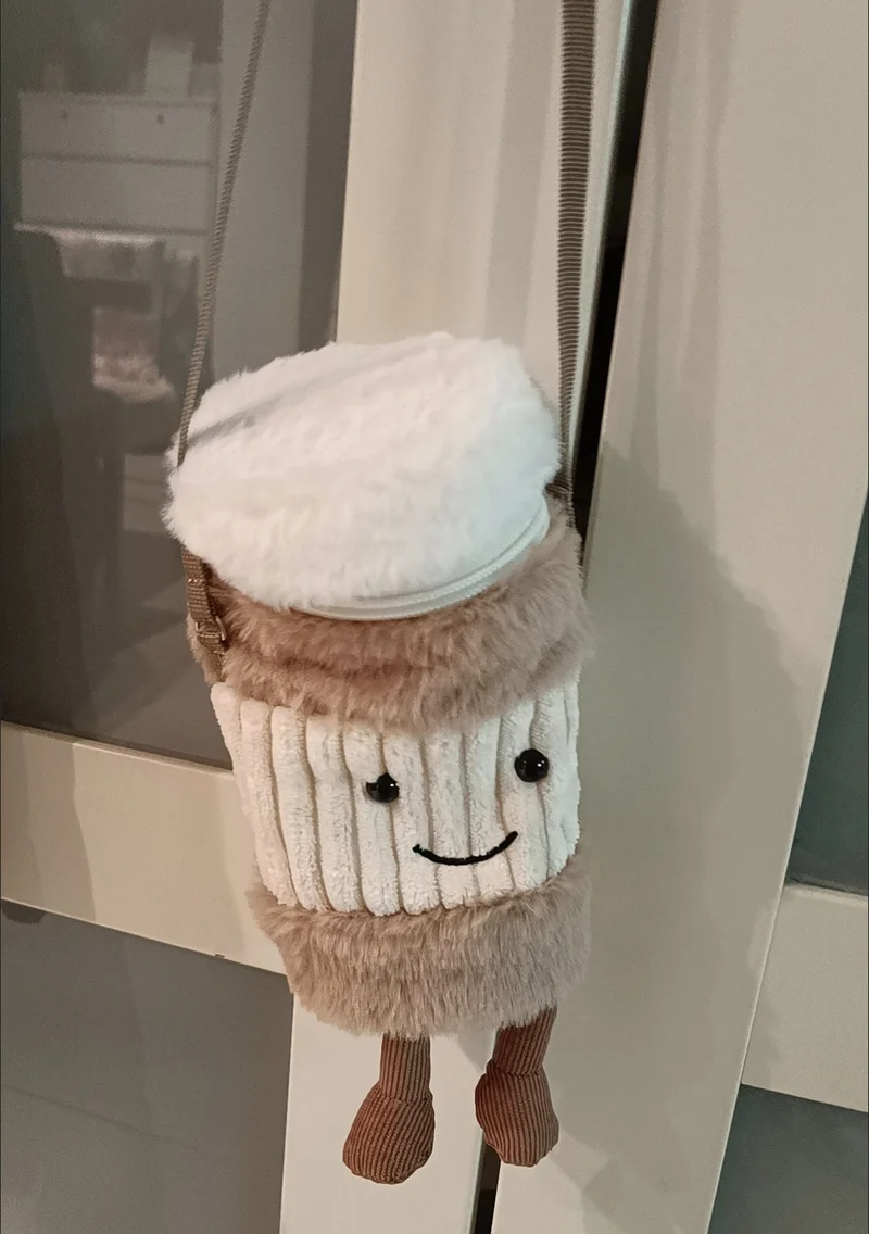 

Новая мультяшная милая плюшевая сумка, кофейная сумка, женская сумка через плечо, набор игрушек, набор чашек для чая с молоком, индивидуальная сумка на плечо