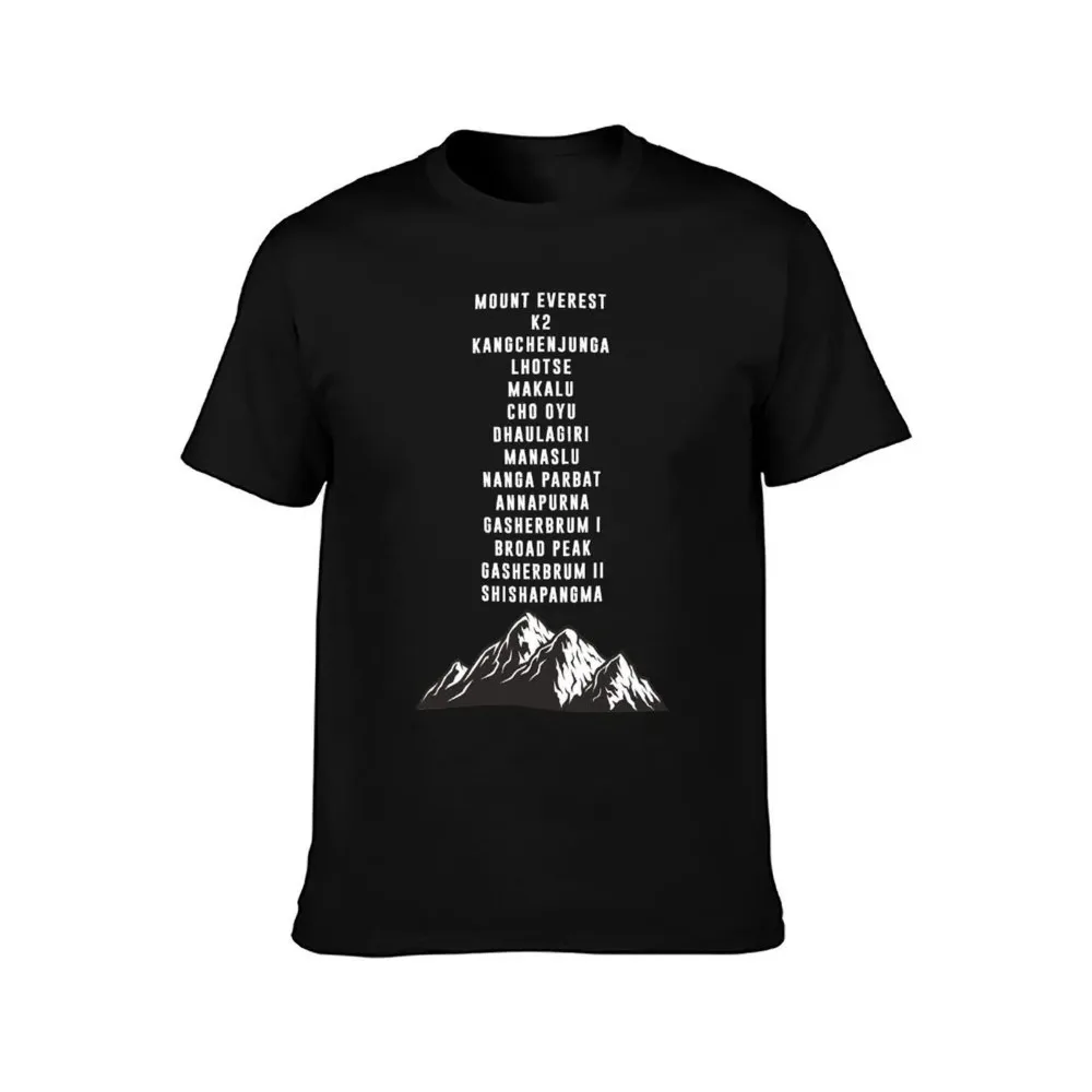 Alpine Peaks Text Print Men T-Shirt Outdoor Mountaineering Vintage Soft Casual Daily Short Sleeve Tee