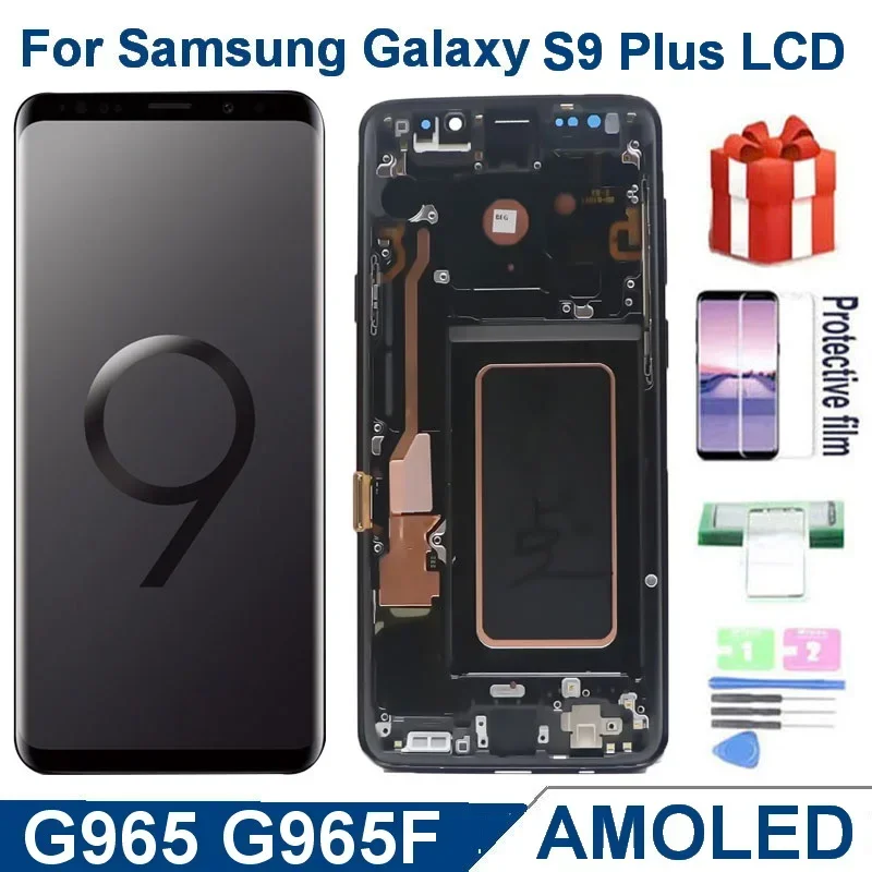 Super AMOLED S9+ Display Screen For Samsung Galaxy S9 Plus G965F G965 G965N S9Plus Lcd Display Digital Touch Screen Assembly