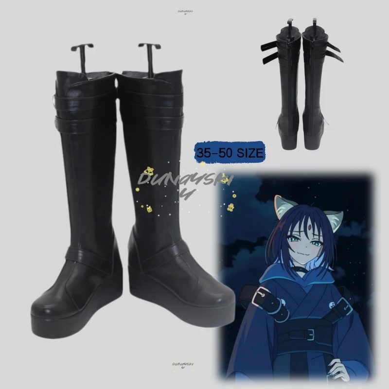 

Cosmic Princess Kaguya Sakayori Iroha Black PU Cosplay Boots Cute Shoes For Women Cosplay