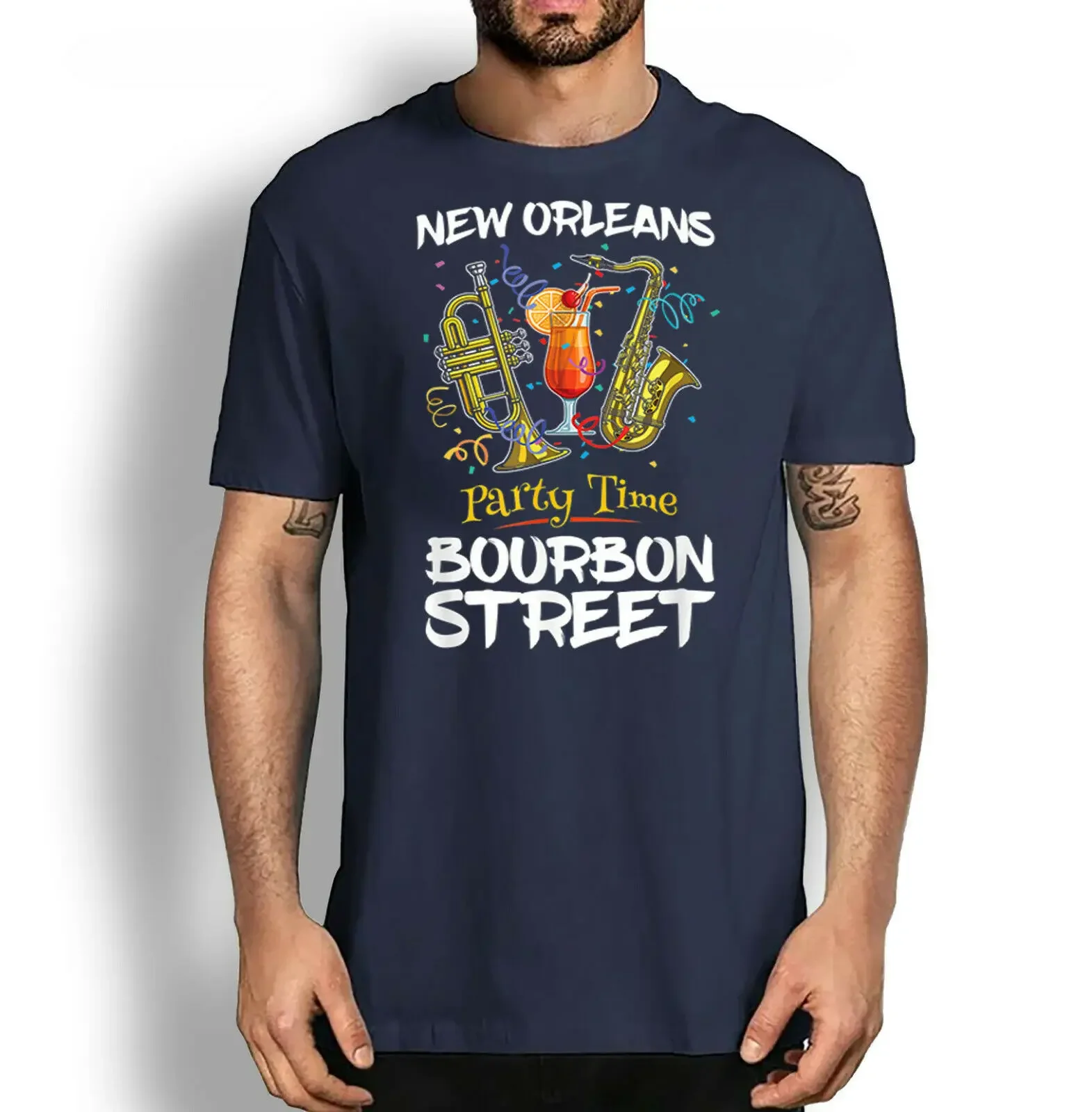 Jazz Lovers Tee,New Orleans Louisiana Bourbon Street Jazz Party T-Shirt