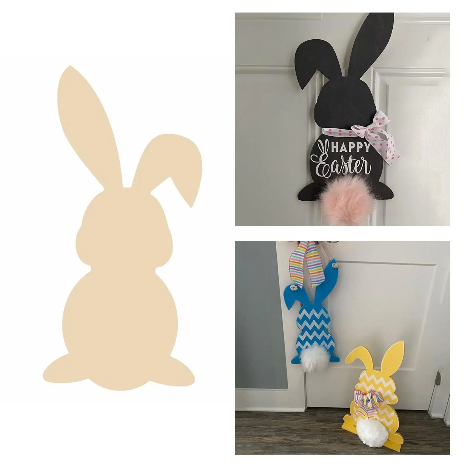 Wooden Parts Unpainted Shapes to Hang Slices for Easter Day at Home