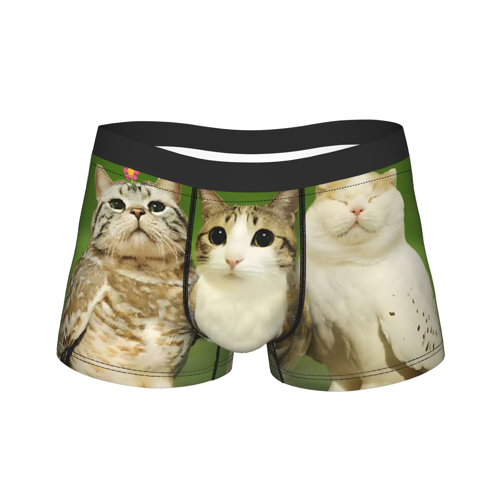 

Мужское длинное нижнее белье Meowl Cat Owl, новинка, трусы-боксеры, шорты, мужские дышащие трусы M-XXL