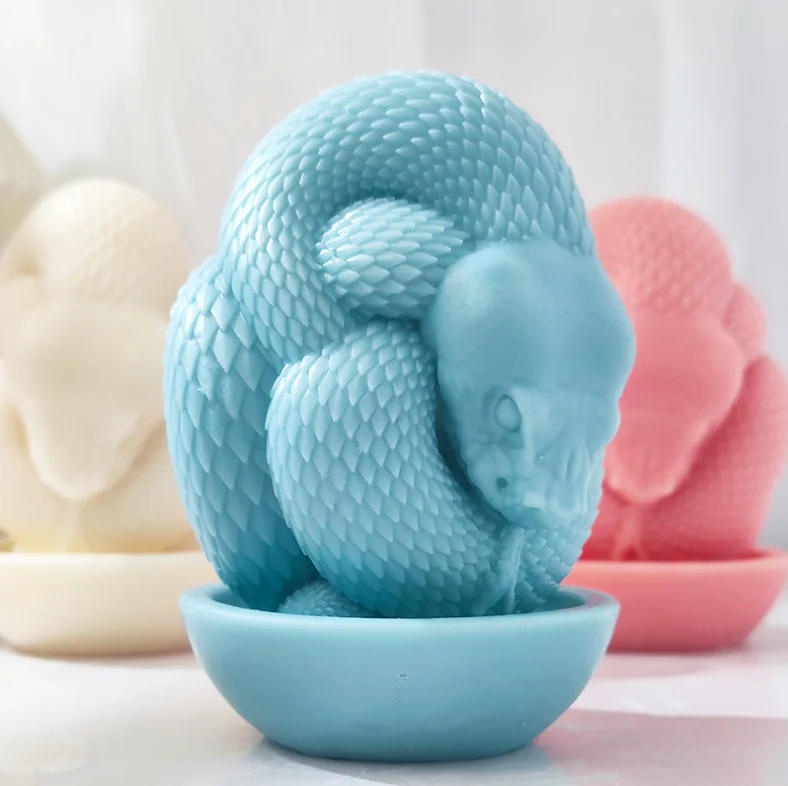 

SZ784 Python Candle Silicone Mold Aromatherapy Shell Broken Boa Household Ornaments Mould