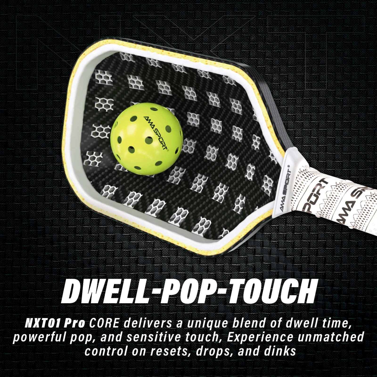 AMA SPORT NXT01 Pro Titanium Propulsion Frame Durable New Technology Core Roughness Friction Pickleball Paddle - Image 6