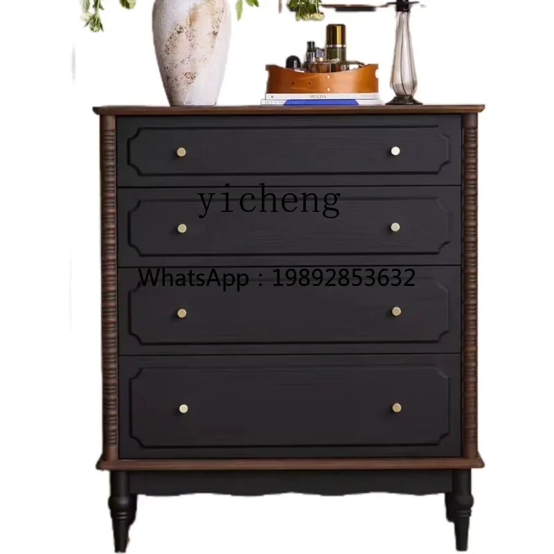 

Home Retro High-End Chest of Drawers Simple and Light Luxury Living Room Locker Bedroom Storage Cabinet