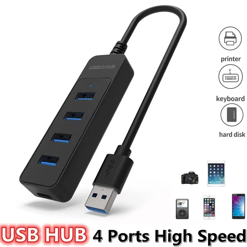 USB 3.0 HUB 4 Port Multi USB 2.0 Splitter Hub With USB C Charging Port Power Adapter Multiple Expander Dock For Laptop Accessory