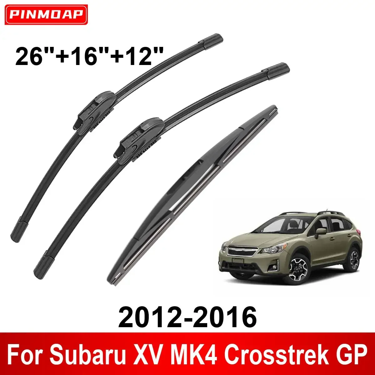 

3PCS Car Wiper For Subaru XV MK4 Crosstrek GP 2012-2016 Front Rear Wiper Blades Brushes Auto Accessories 2012 2013 2014