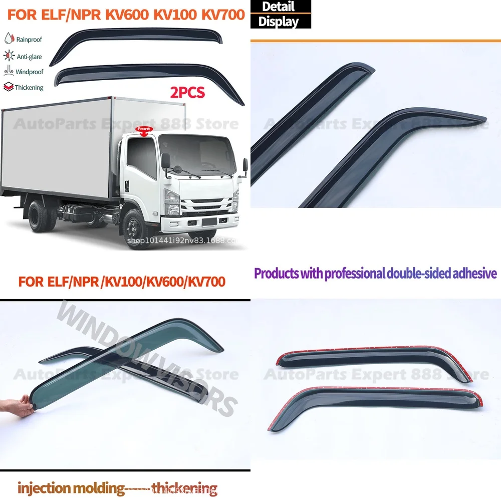 Visera para Ventana, Protector Climático para Camioneta Isuzu ELF, Accesorios para Automóviles, Protector de Lluvia, Deflector de Viento, Ceja para Parabrisas, Toldo
